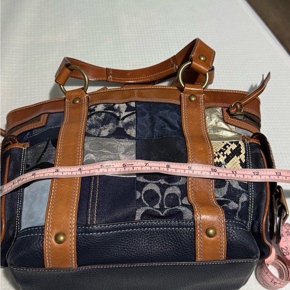 Vintage Coach Patchwork Denim and Leather Tote - Picture 15 of 16